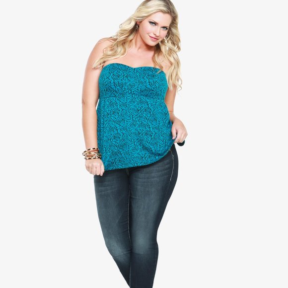 torrid Tops - Torrid Size 3 Sleeveless Babydoll Top Teal Blue
